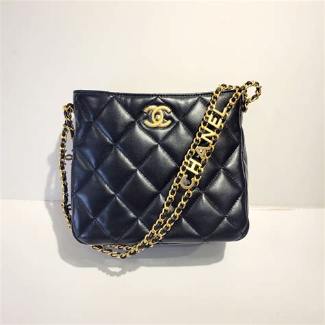 black pre owned hobo bag by chanel